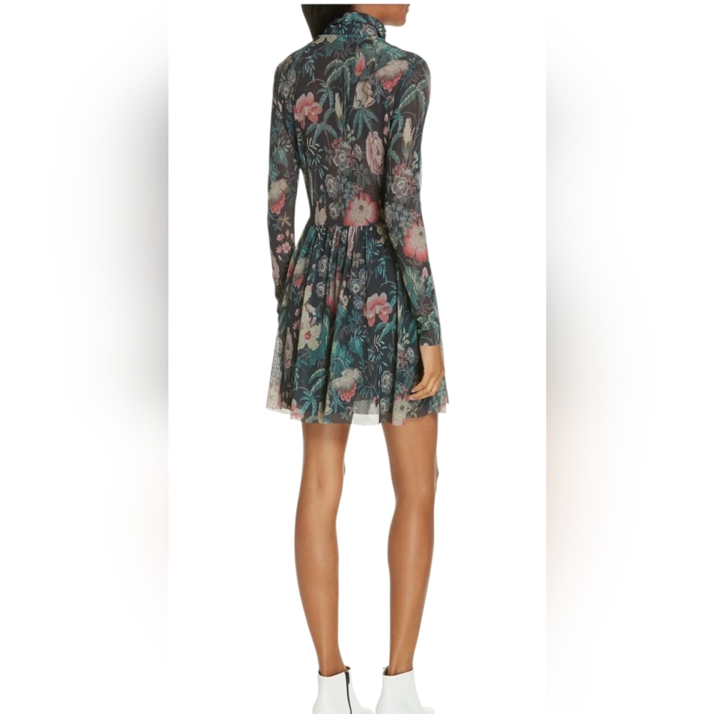 Rebecca Taylor La Vie Faded Garden Mesh Long Sleeve Dress Large - Picture 4 of 16